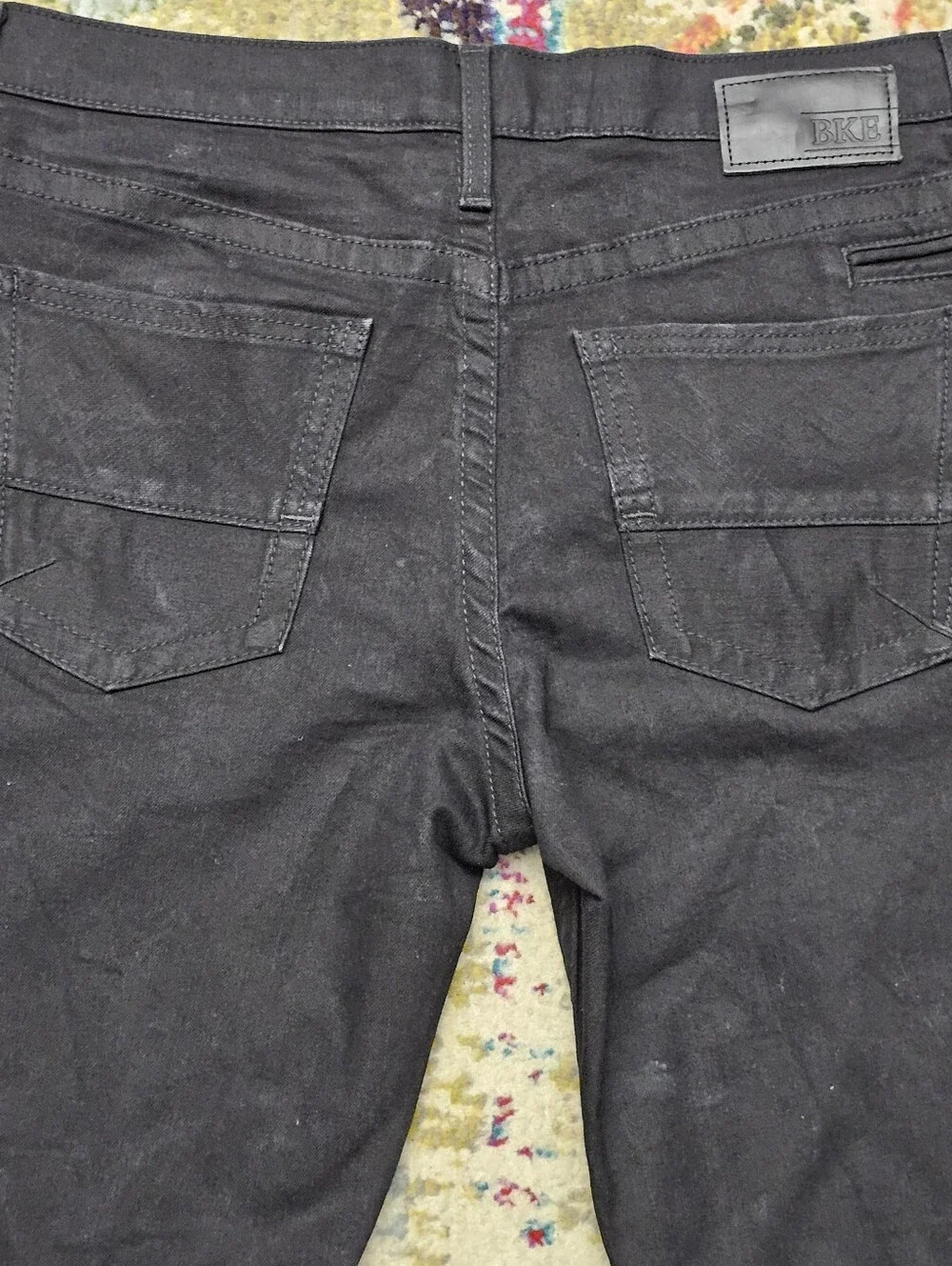 BKE Buckle Jake Men's Bootleg Denim Jeans Size 36L Measures 36 x 34 Black